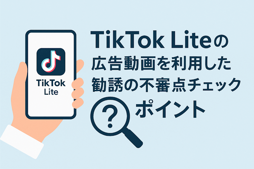 TikTok Liteの広告動画を利用した勧誘の不審点チェックポイント