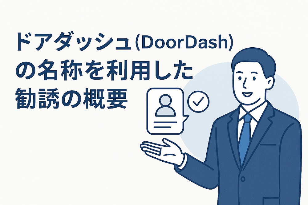 ドアダッシュ（DoorDash）の名称を利用した勧誘の概要