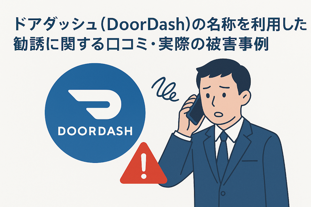 ドアダッシュ（DoorDash）の名称を利用した勧誘に関する口コミ・実際の被害事例