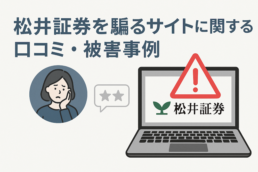 松井証券を騙るサイトに関する口コミ・被害事例