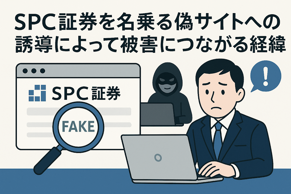 SPC証券を名乗る偽サイトへの誘導によって被害につながる経緯