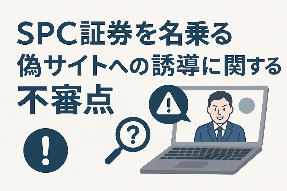 SPC証券を名乗る偽サイトへの誘導に関する不審点