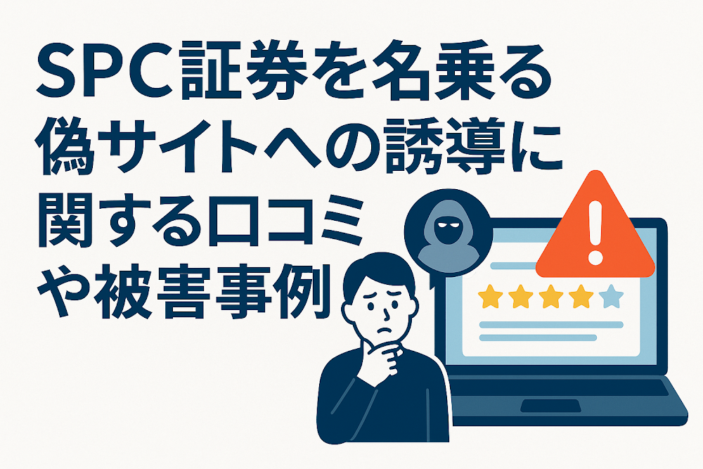 SPC証券を名乗る偽サイトへの誘導に関する口コミや被害事例