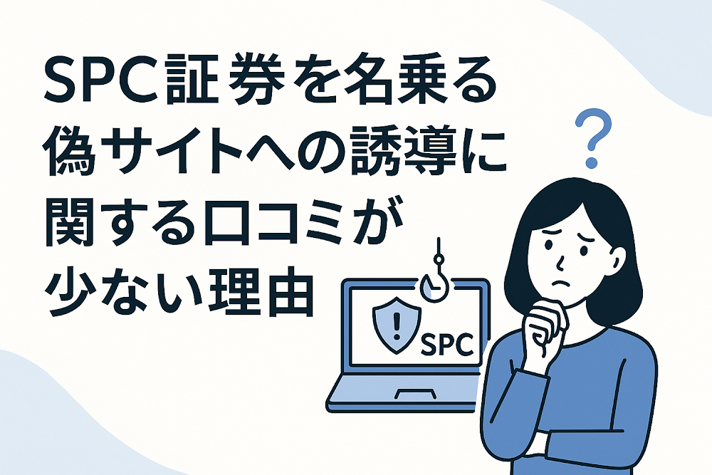SPC証券を名乗る偽サイトへの誘導に関する口コミが少ない理由