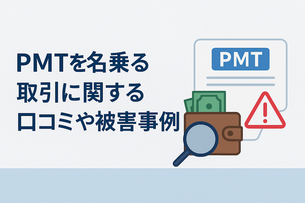 PMTを名乗る取引に関する口コミや被害事例