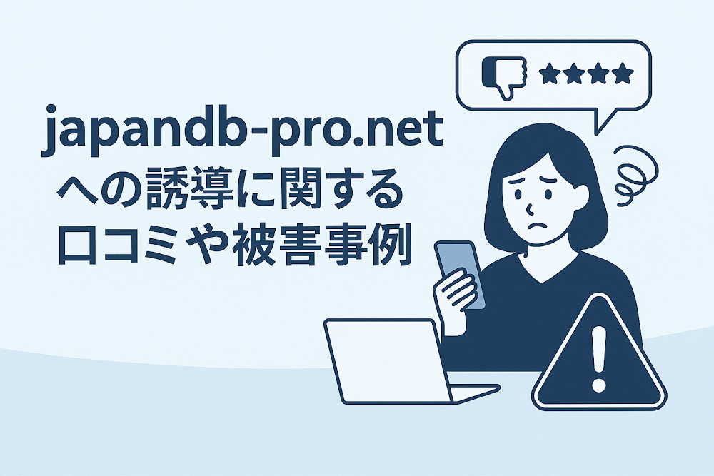 japandb-pro.netへの誘導に関する口コミや被害事例