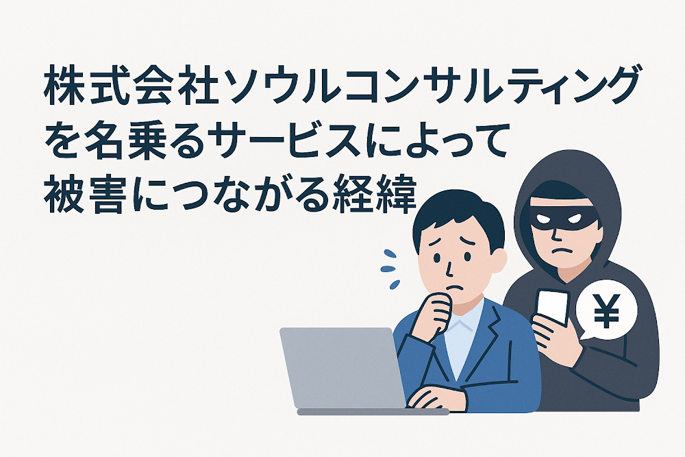 株式会社ソウルコンサルティングを名乗るサービスによって被害につながる経緯