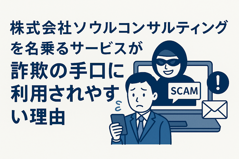 株式会社ソウルコンサルティングを名乗るサービスが詐欺の手口に利用されやすい理由