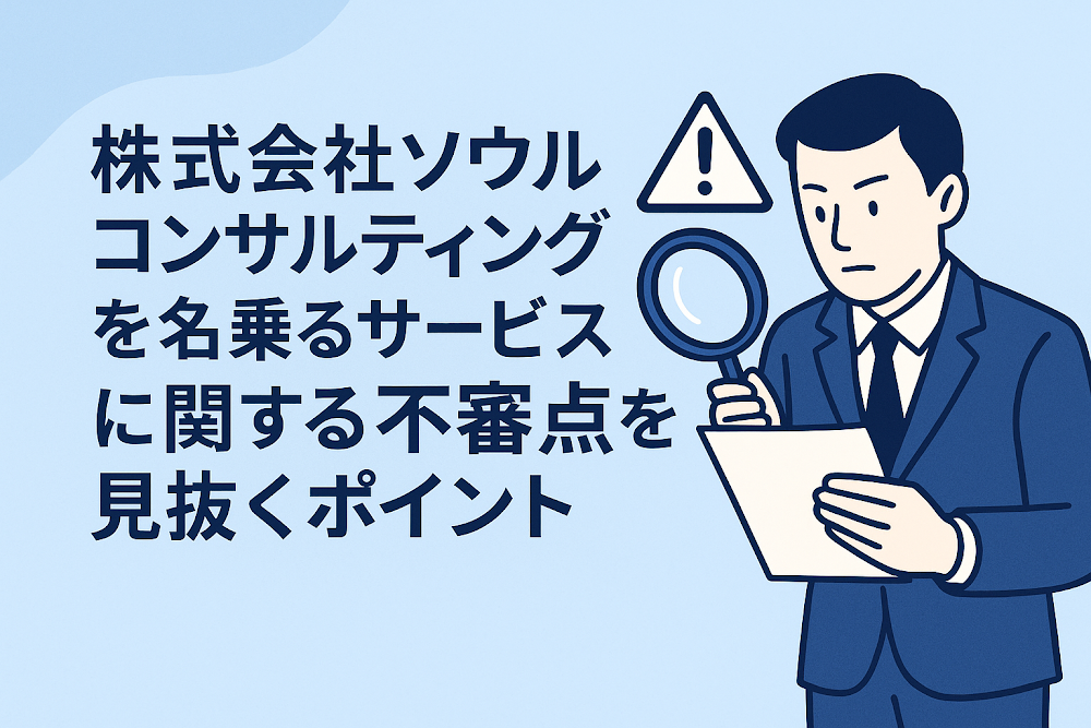 株式会社ソウルコンサルティングを名乗るサービスに関する不審点を見抜くポイント