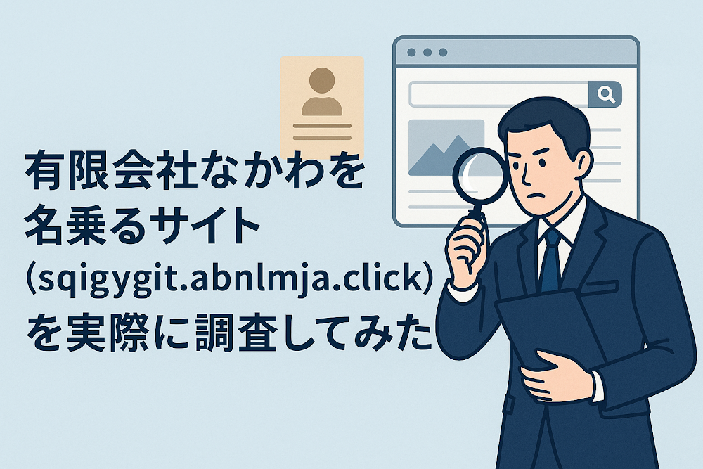 有限会社なかわを名乗るサイト（sqigygit.abnlmja.click）を実際に調査してみた