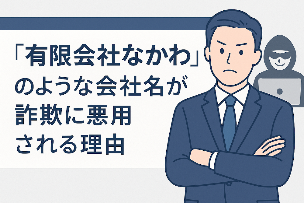 「有限会社なかわ」のような会社名が詐欺に悪用される理由