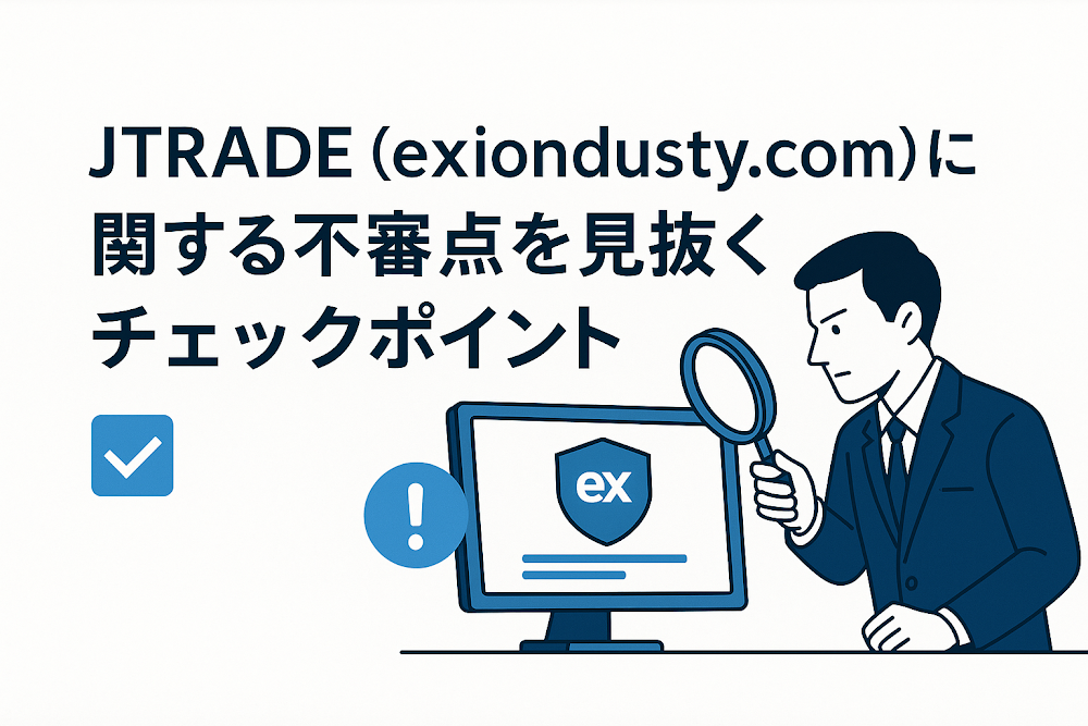 JTRADE（exiondusty.com）に関する不審点を見抜くチェックポイント