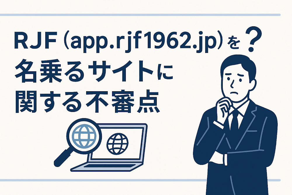 RJF(app.rjf1962.jp)を名乗るサイトに関する不審点