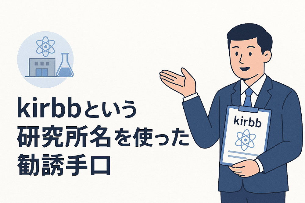 kirbbという研究所名を使った勧誘手口