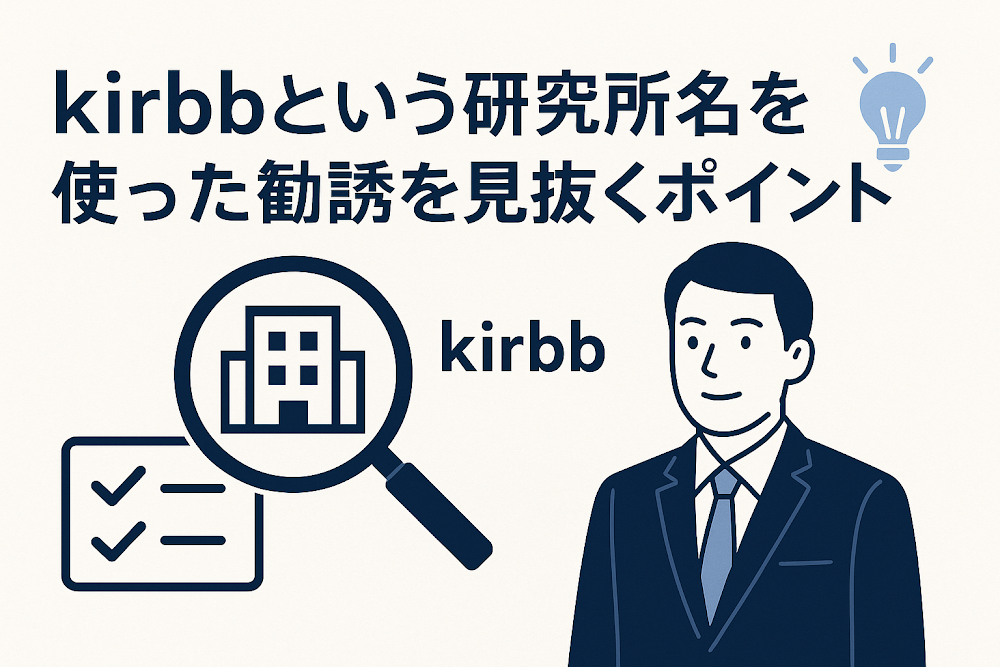 kirbbという研究所名を使った勧誘を見抜くポイント