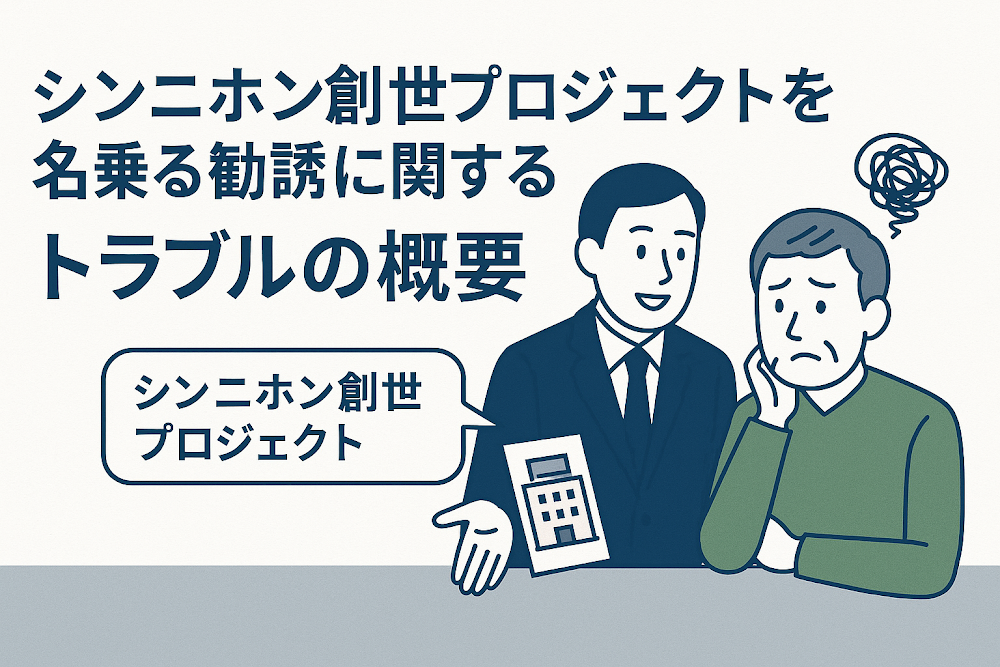 シンニホン創世プロジェクトを名乗る勧誘に関するトラブルの概要