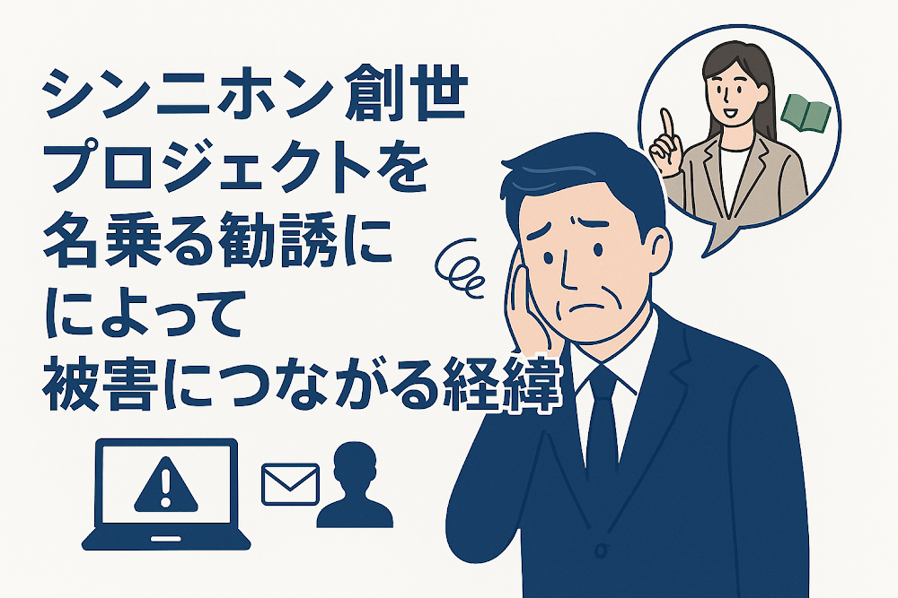 シンニホン創世プロジェクトを名乗る勧誘によって被害につながる経緯