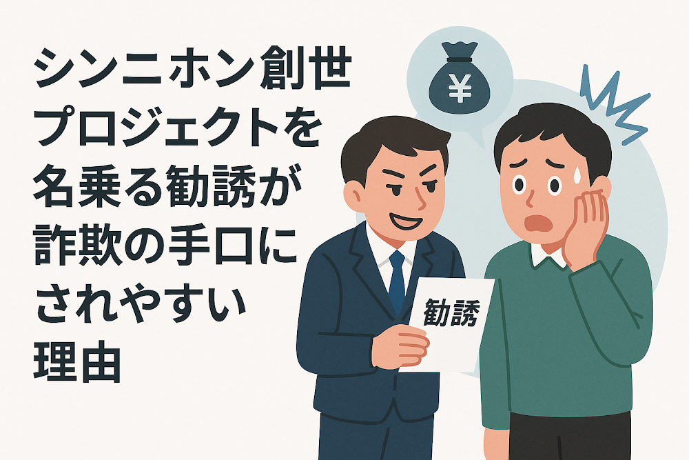 シンニホン創世プロジェクトを名乗る勧誘が詐欺の手口にされやすい理由