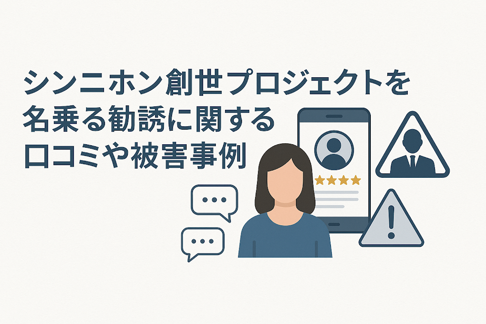 シンニホン創世プロジェクトを名乗る勧誘に関する口コミや被害事例