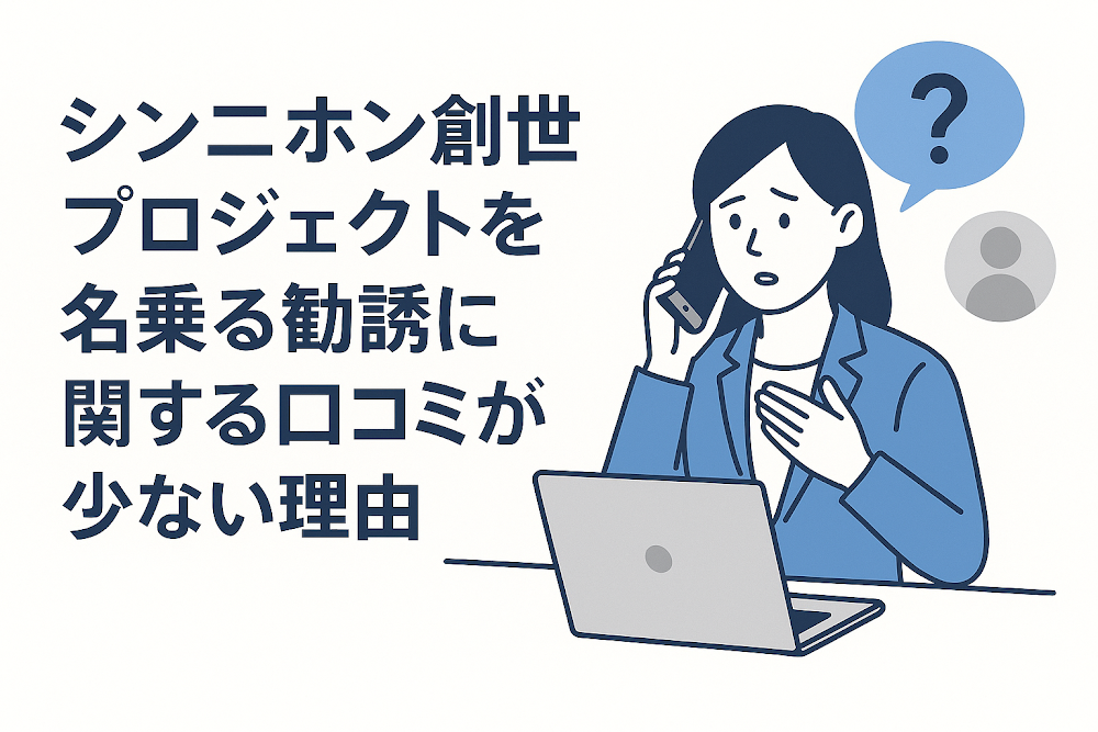 シンニホン創世プロジェクトを名乗る勧誘に関する口コミが少ない理由